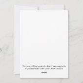 Schoonheid van een woestijnlandschap feestdagenkaart (Achterkant)