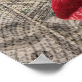 Schoonheid van Geld Grappige Dollar met rode lippe Poster (Hoek)