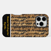 Schoonheid van gestreept slangenleer iPhone hoesje (Achterkant horizontaal)