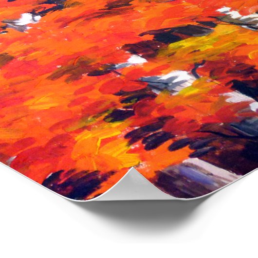 Schoonheid van herfst bos-acryl op het schilderen  poster (Hoek)