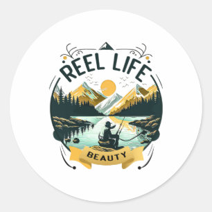 Schoonheid van het echte leven Visserige visser Gr Ronde Sticker