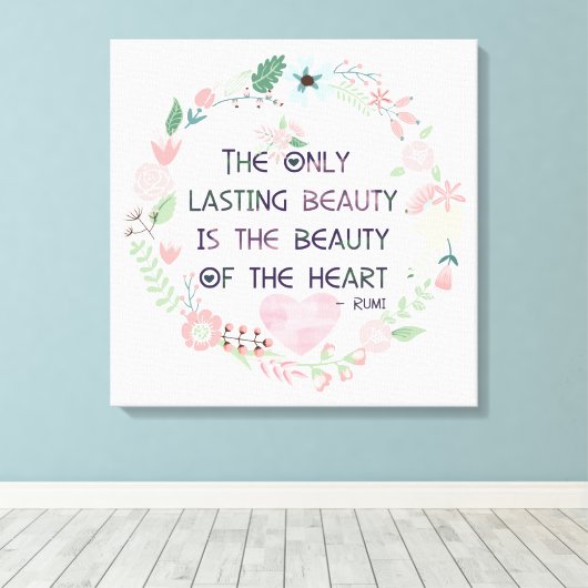 Schoonheid van het hart canvas afdruk (Insitu (Houten vloer))