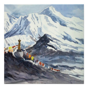 Schoonheid van het Himalaya-berglandschap Perfect Poster