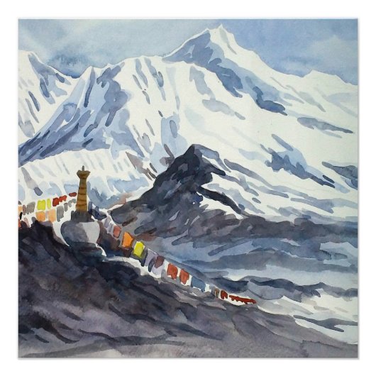 Schoonheid van het Himalaya-berglandschap Perfect Poster (Voorkant)