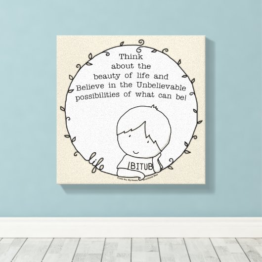 Schoonheid van het leven canvas afdruk (Insitu (Houten vloer))