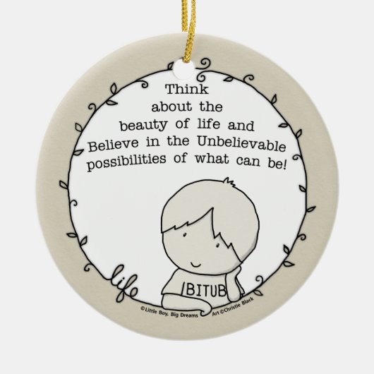 Schoonheid van het leven keramisch ornament (Voorkant)