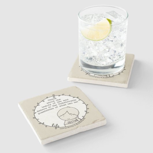 Schoonheid van het leven stenen onderzetter (Zijkant)