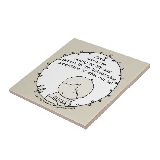 Schoonheid van het leven tegeltje (Zijkant)