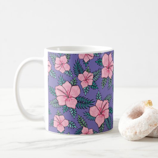 Schoonheid van Hibiscus Koffiemok (Met donut)