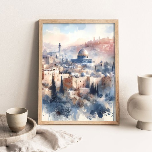 Schoonheid van Jeruzalem Schilderij, Waterverf Chr Poster