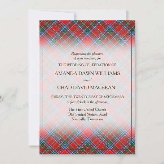 Schoonheid van tartan Clan MacBean MacBain Schotse (Voorkant)