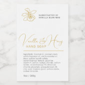 Schoonheid Vanille bloem goud wit hand wassen labe Wijn Etiket (Enkel label)