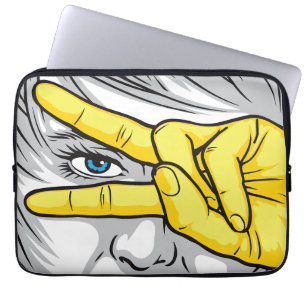 Schoonheid vastleggen door gezichten, handen en og laptop sleeve