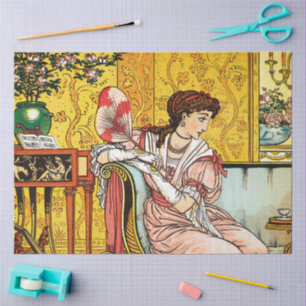 Schoonheid, vintage illustratie door W. Crane Deco Tissuepapier
