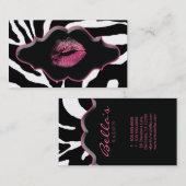 Schoonheid Visitekaartjes Dierlijke Zebra Roze lip (Voorkant / Achterkant)