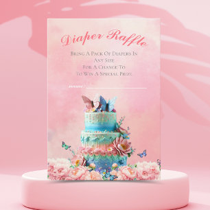 Schoonheid Vlinders Tweeling Baby Luier Raffle Informatiekaartje
