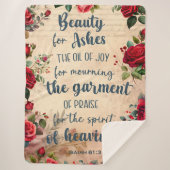 Schoonheid voor as, Jesaja 61:3, Roos Schrift Sherpa Deken (Voorkant)