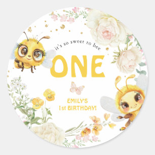 Schoonheid voor de Bij EÉN Persoonlijke 1e verjaar Ronde Sticker