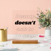 Schoonheid vraagt geen acrylteken acryl bord (Huwelijk)