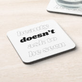 Schoonheid vraagt geen hard plastic Onderzetter (Linkerzijde)