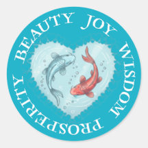 Schoonheid, vreugde, wijsheid welvaart Koi sticker