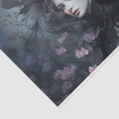 Schoonheid Vrouw Gotische Koningin met Bloem Decou Tissuepapier (Detail)