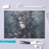 Schoonheid Vrouw Gotische Koningin met Bloem Decou Tissuepapier (Craft)