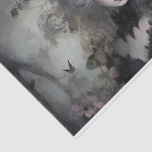 Schoonheid Vrouw Gotische Koningin met Bloem Decou Tissuepapier (Detail)