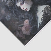 Schoonheid Vrouwelijke Gotische Koningin met Bloem Tissuepapier (Detail)