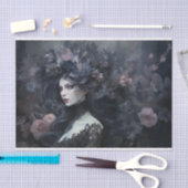 Schoonheid Vrouwelijke Gotische Koningin met Bloem Tissuepapier (Craft)