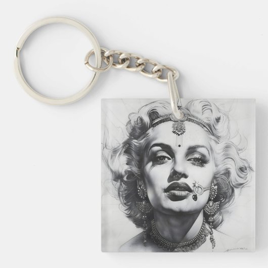 Schoonheid vrouwen Acryl sleutelhanger (voorkant)