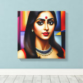 Schoonheid vrouwen schilderen canvas afdruk (Insitu (Houten vloer))