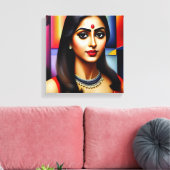Schoonheid vrouwen schilderen canvas afdruk (Insitu (Woonkamer))