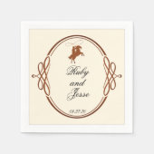 Schoonheid Westerne donkerbruine bruiloft Servet (Voorkant)