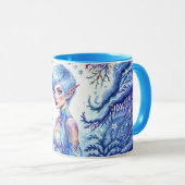 Schoonheid winter elf betoverde vorst koningin kun mok (Voorkant rechts)