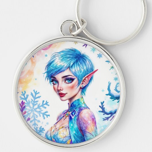 Schoonheid winter elf betoverde vorst koningin kun sleutelhanger (Voorkant)