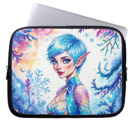 Schoonheid winter elf betoverde vorstkoningin kuns laptop sleeve