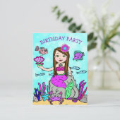 Schoonheid Zeemeermin Verjaardagsuitnodigingen Briefkaart (Staand voorkant)