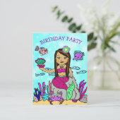 Schoonheid Zeemeermin Verjaardagsuitnodigingen Briefkaart (Staand voorkant)