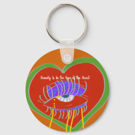 Schoonheid zit in het oog van de hartketting sleutelhanger