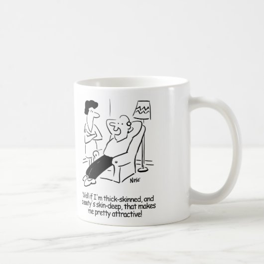 Schoonheid zit 'm in de huid koffiemok (Rechts)