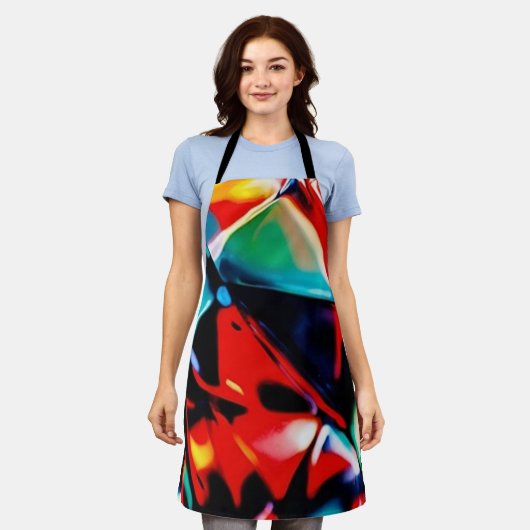 Schoonheidige Kleurenbende Schort (Gedragen)