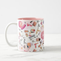 Schoonheids Bliss Make-up Patroon Keramische Mok
