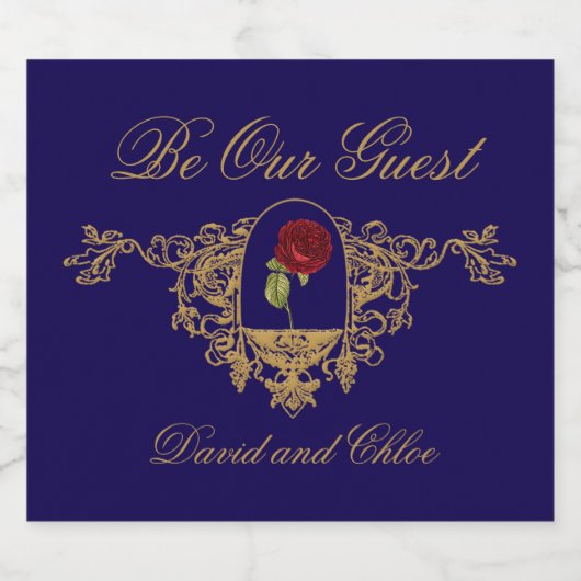 Schoonheid's Rode Roos Sparkling Wijnetiket (Enkel label)