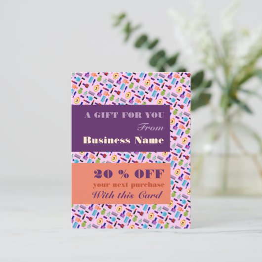 Schoonheidsaccessoires schoonheidsspecialiste & ka briefkaart (Staand voorkant)