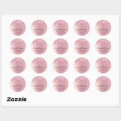 Schoonheidsbedrijf Roze Glitters Ronde Sticker (Vel)