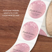 Schoonheidsbedrijf Roze Glitters Ronde Sticker