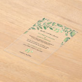 Schoonheidsbenemende botanische bruinbruiloft Uitn Acryl Uitnodigingen (Laagn)