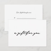 Schoonheidscadeaucertificaat uitnodiging Script He (Voorkant / Achterkant)