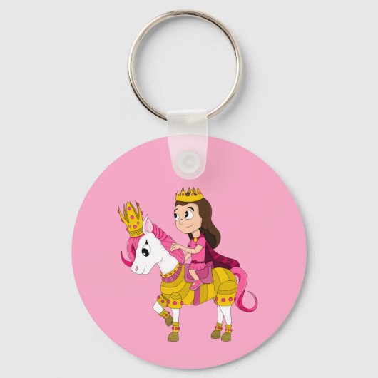 Schoonheidscartoonprinses sleutelhanger (Voorkant)